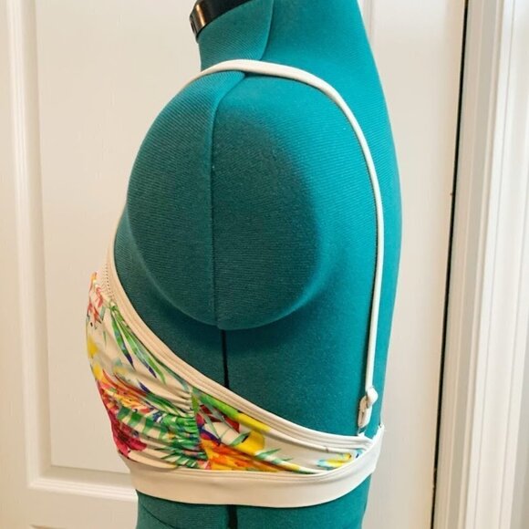 Athleta Island Tropical Floral Mesh Sports Workout Gym Bra - Picture 3 of 10